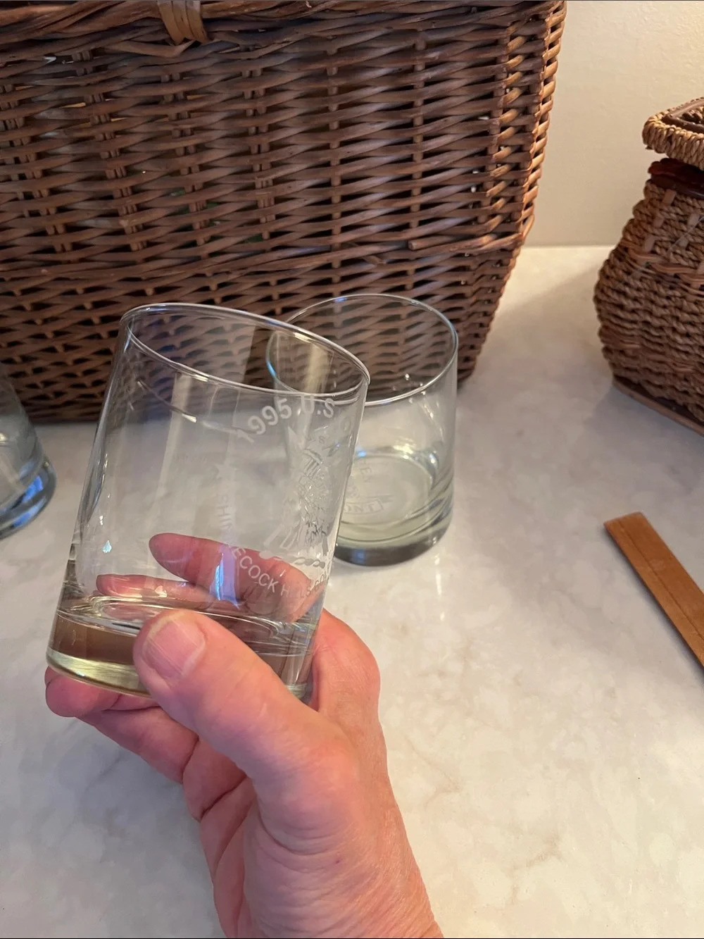 Vintage U.S. Open Clear Old Fashion/Rocks Glass Set Of 3  great gift for golfer